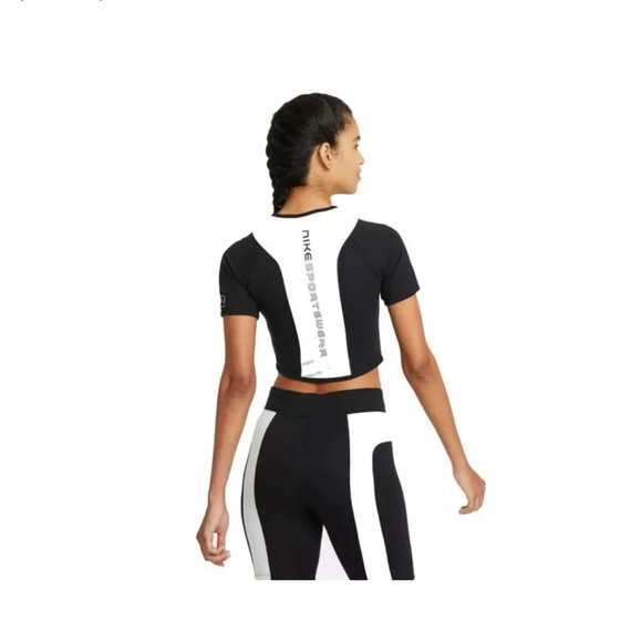 🆕Nike | Sportswear Street Top Spell out Cropped Top in Black & White Size XL - Picture 2 of 6